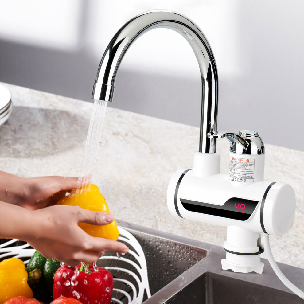 Instant Electric Faucet Tap Under Hot Water Heater LED Display Kitchen