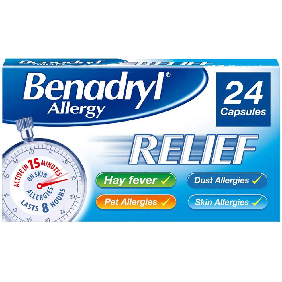 Benadryl Allergy Relief Capsules - Fast-Acting Antihistamine Capsules