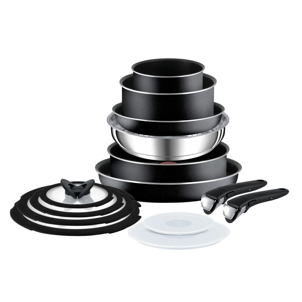 Tefal 14 Piece INGENIO Essential Non-stick Pots & Frypan Cookware Set?Black?NEW