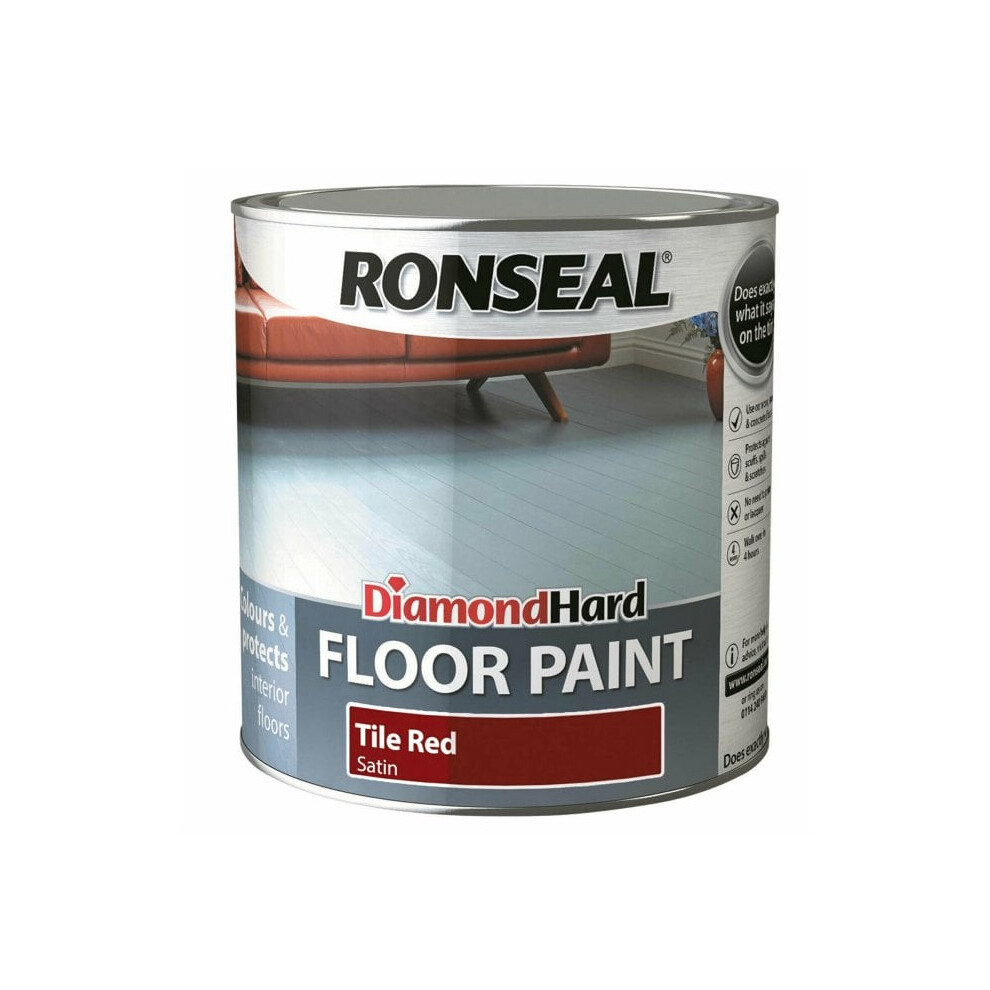 Ronseal Diamond Hard Floor Paint 750ml Red