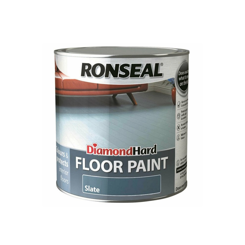 Ronseal Diamond Hard Floor Paint 750ml Slate