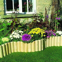 Wooden Garden Roll Border Fence Edge Path Outdoor Lawn 180 x 15cm