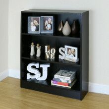 3 Tier Black Wood Bookcase Storage Free Standing Display Shelf Cabinet