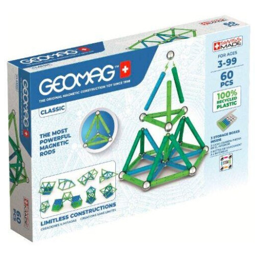 Geomag Geomag Classic - 60 pcs - 100% Recycled Plastic