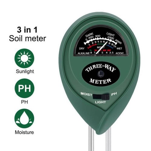 3 in1 Soil Meter Tester Water Light PH Moisture Test Plant Flower Humidity