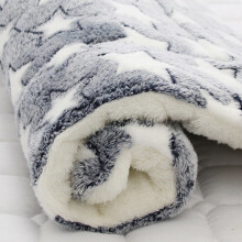 (Blue + White Star, 89*68cm) Puppy Pet Blanket Cat Dog Bed Mattress Soft Kennel Fleece Calming Sleeping Mats