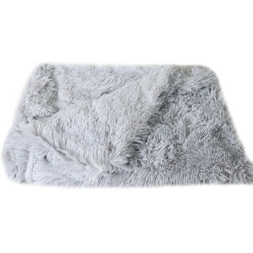 (Light Grey, L) Extra Large Dogs Cat Puppy Blanket Pet Soft Fluffy Blanket Cosy Warm Throw Mat