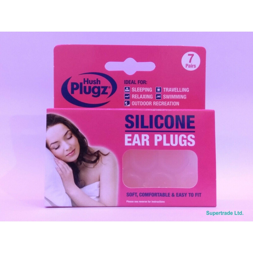 3 x 7 Pairs Soft Comfortable Silicone Ear Plugs Hush Plugz Easy Fit