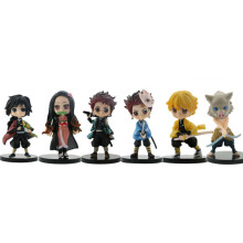 6-Piece Demon Slayer: Kimetsu no Yaiba PVC Action Figure Set - Anime Collectible Toys for Kids & Fans