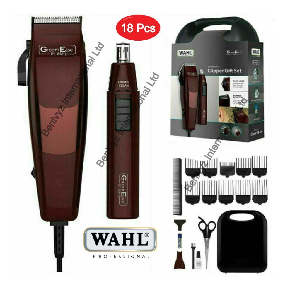 WAHL 79449 Complete Men's Hair Clippers 18 Pcs GIFT SET - Maroon (Burgundy)