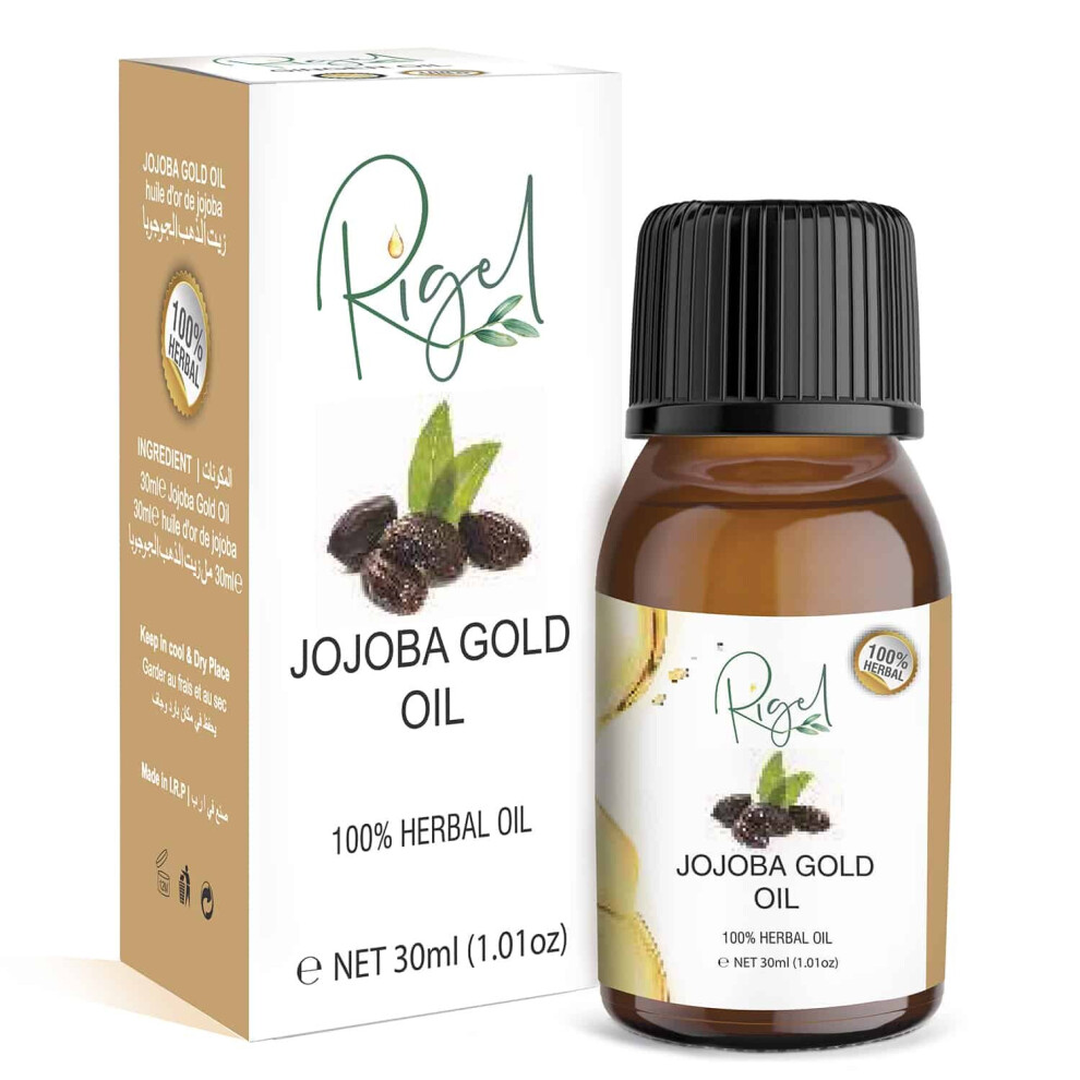 Rigel Gold - 100% Jojoba Oil | Essential Oil For Skin & Hair Treatment - 30Ml
