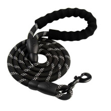 (Black) Dog Leash Braided Rope Pet Leads Strong Soft for Medium Large Dog Walk Walking