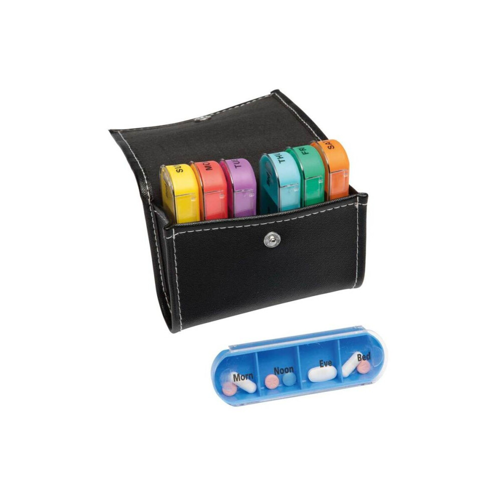 7 Day Pill Organiser with Pouch and Labelled Days of the Week