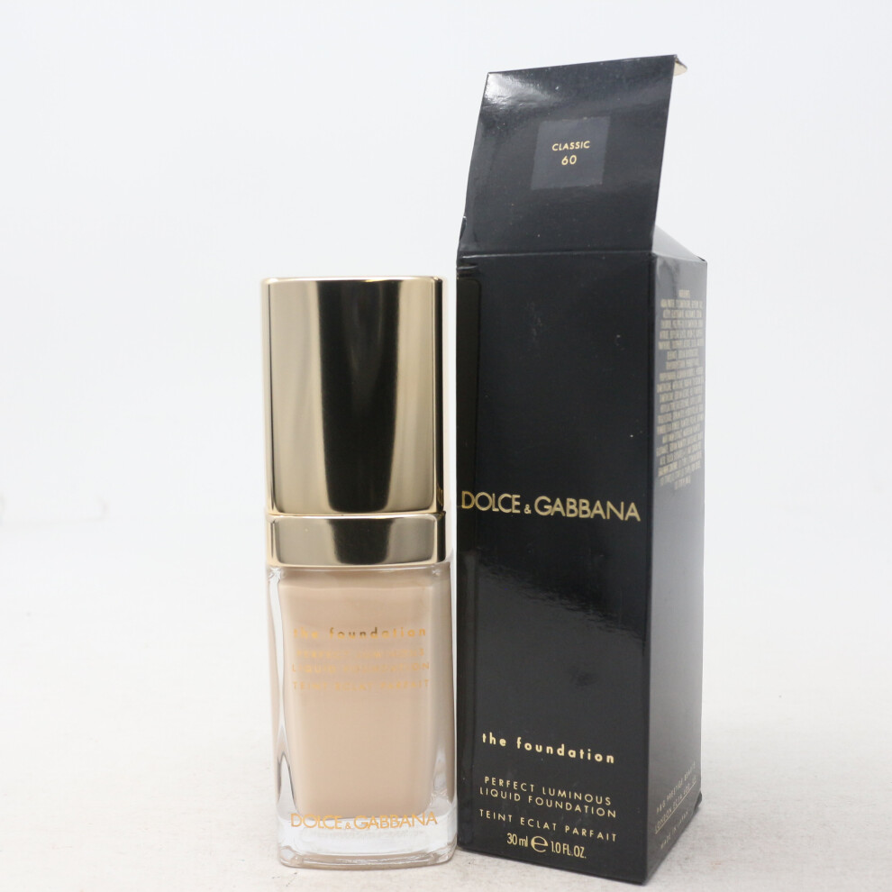 (60 Classic) Dolce & Gabbana Perfect Luminous Liquid Foundation  1.0oz/30ml New With Box