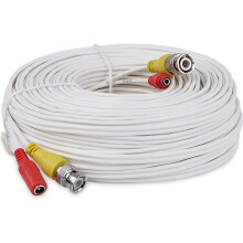(1 Meter, White) Viewi BNC Video Power Cable For CCTV Camera DVR Security System