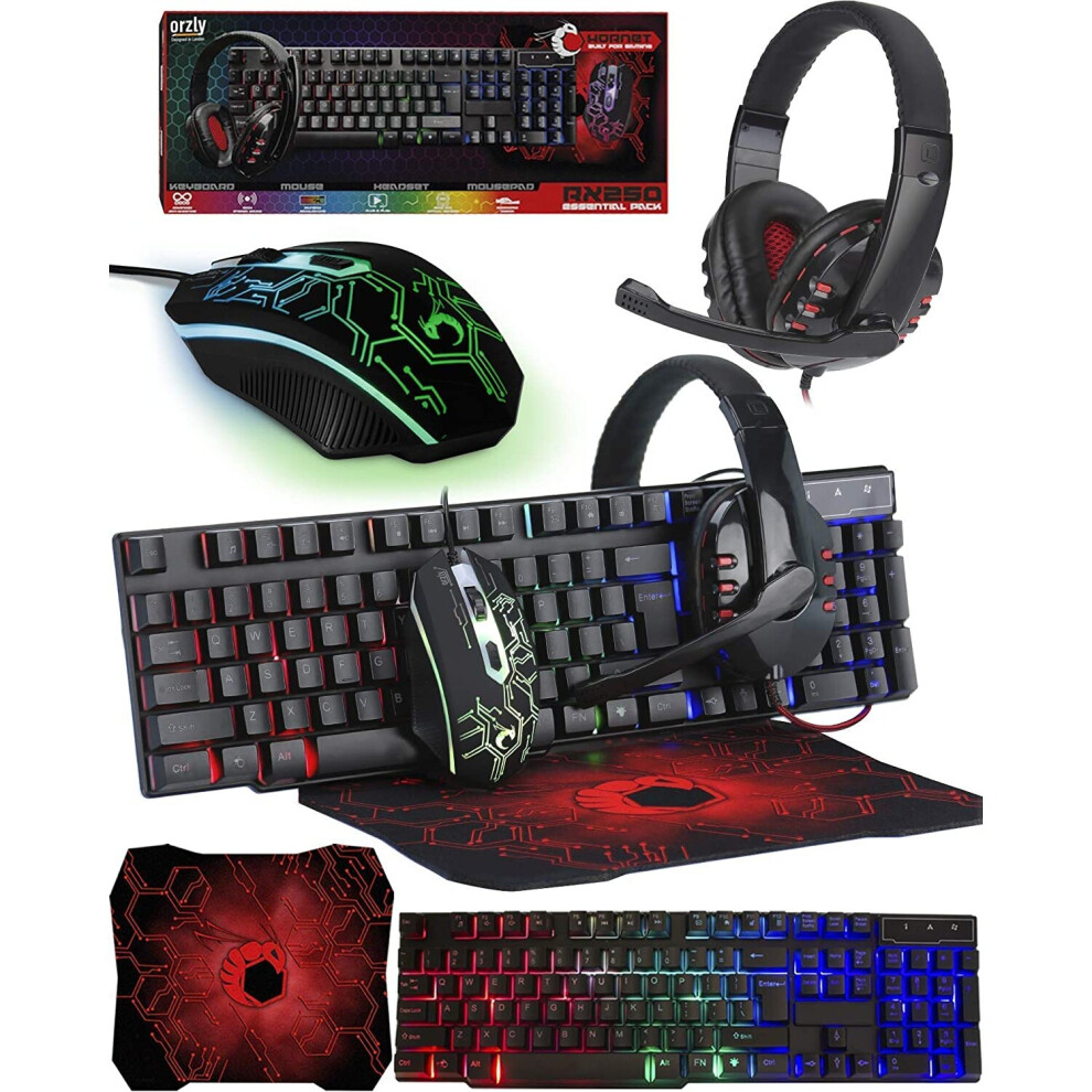 Gaming Keyboard and Mouse and Mouse pad and Gaming Headset, Wired LED