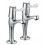 PAIR OF CHROME LEVER TYPE KITCHEN SINK PILLAR TAPS PAIR EASY USE SET 1