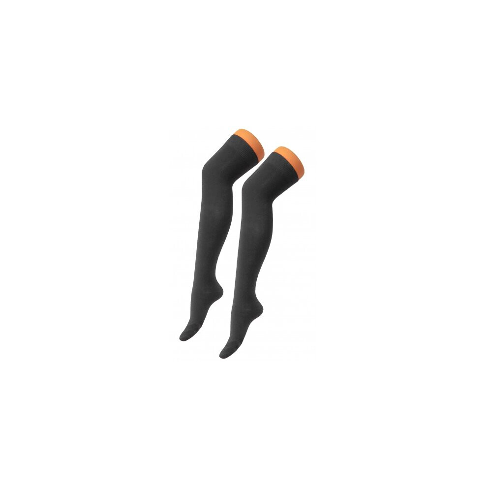 Ladies Plain Black OTK Over The Knees Socks Size 4-6
