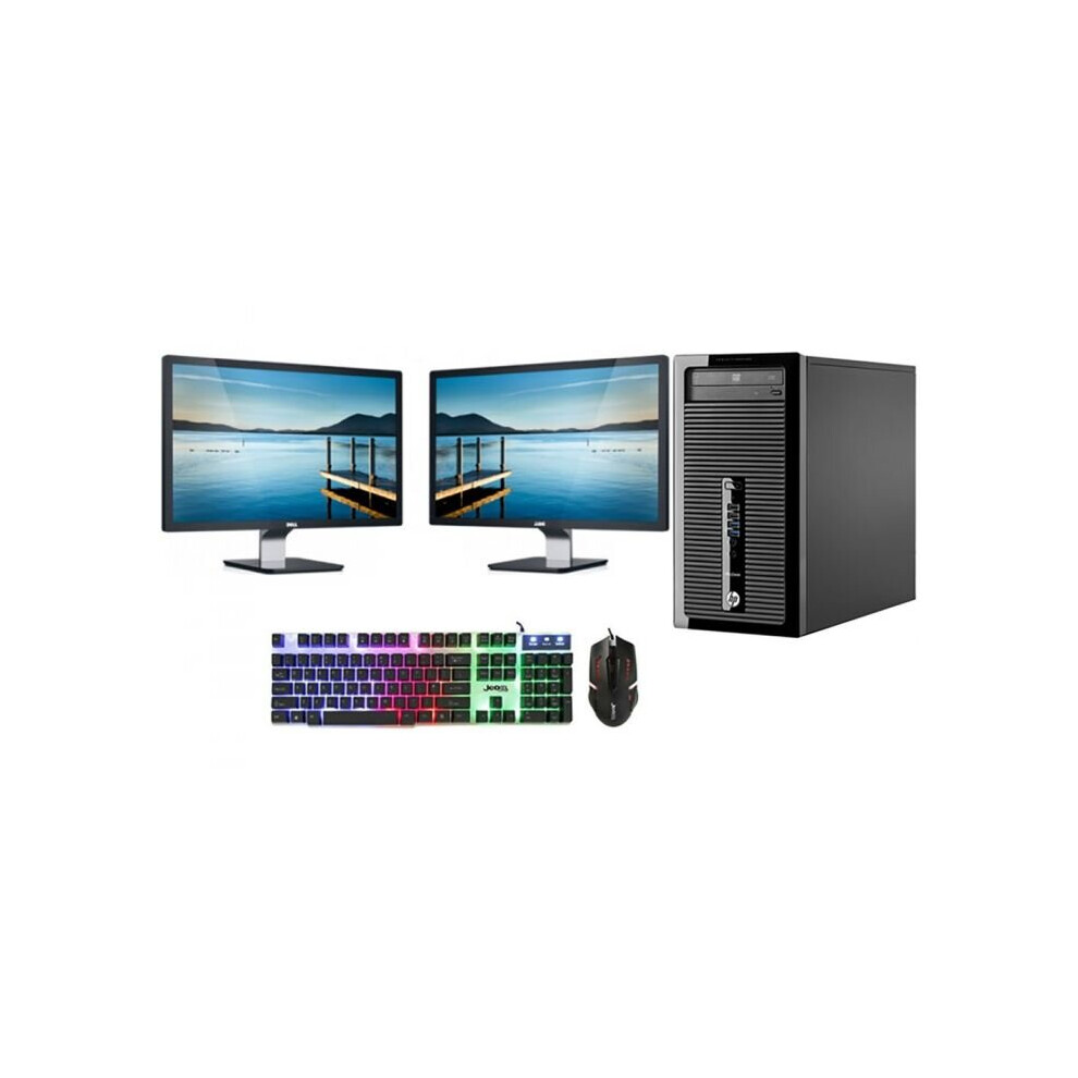 CompuZone Dual 22" Screen Gaming PC Bundle i3 240GB SSD GT 1030 Win 10