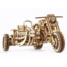 Ugears - Houten model Scrambler UGR-10 Motorfiets met zijspan 380 onderdelen