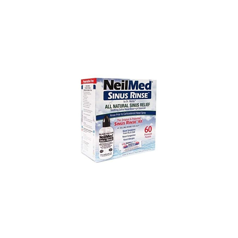 NeilMed Original Sinus Rinse Kit with 60 Premixed Sachets