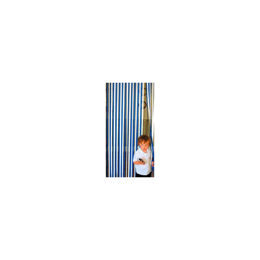 Holland Plastics Original Brand ( & White) Slat Type Door Curtain,Bug Blind,Fly Blind,Strip Blind Blue/White