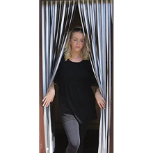 (Silver & White) Slat Type Door Curtain,Bug Blind,Fly Blind,Strip Blind