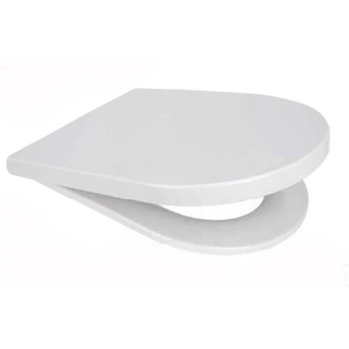 EUROSHOWERS (White) Middle D Shape Toilet Seat Soft Close Quick Release  360 x 449mm