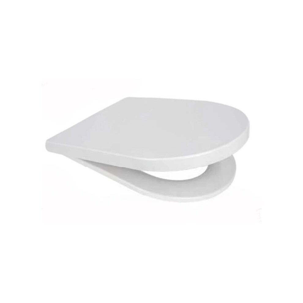 (White) Middle D Shape Toilet Seat Soft Close Quick Release  360 x 449mm