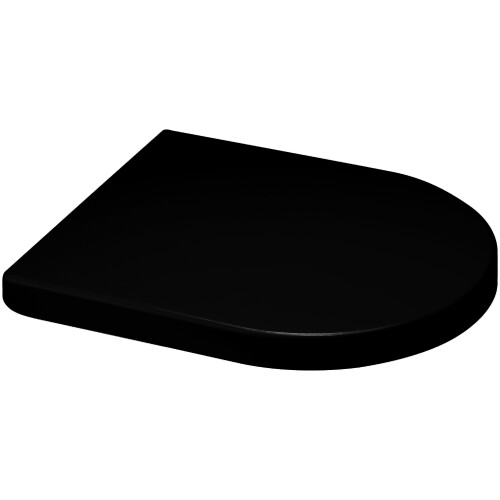 EUROSHOWERS (Black) Middle D Shape Toilet Seat Soft Close Quick Release  360 x 449mm 1