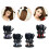 5Pcs Anti-Static Hair Styling Combushes Salon Home Set with Mirror Massage 5
