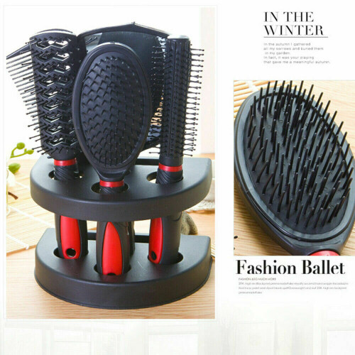 5Pcs Anti-Static Hair Styling Combushes Salon Home Set with Mirror Massage 2