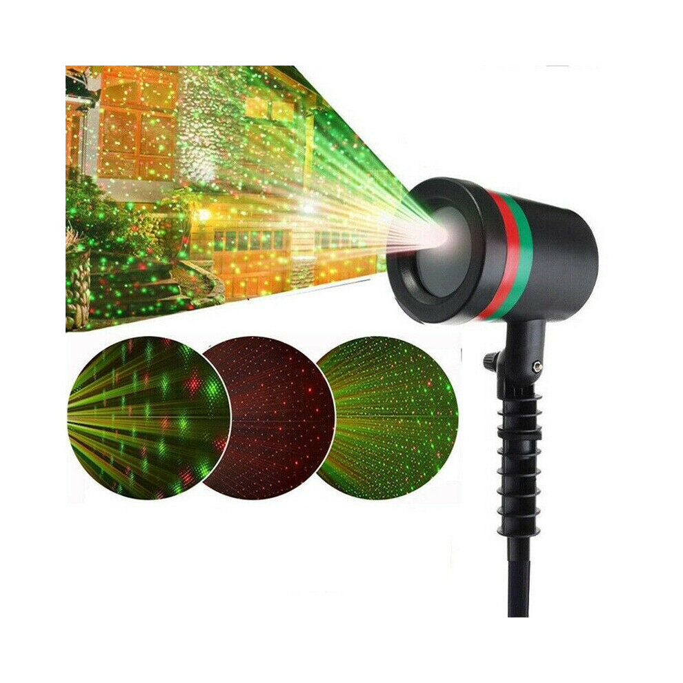 Ranpo (Uk Plug) Waterproof Red Green Laser Led Lawn Light Garden