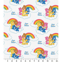 Fat Quarter Care Bears Clouds And Rainbows 100% Cotton Quilting Fabric