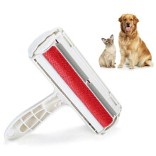 (Red) Pet Hair Remover Sofa Clothes Lint Cleaning Brush Dogs Cats Fur Roller Reusable