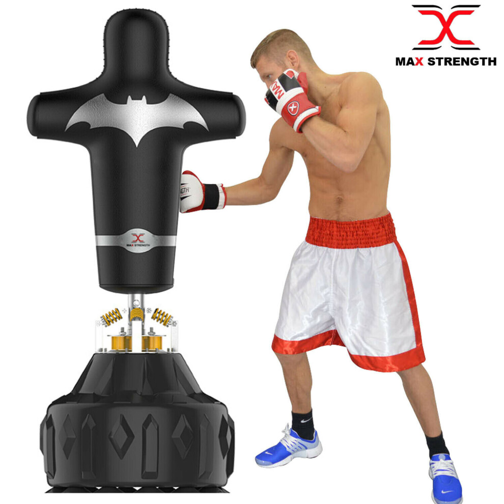 (Black) Max Strength 6FT Free Standing Punch Bag Human Dummy T104A