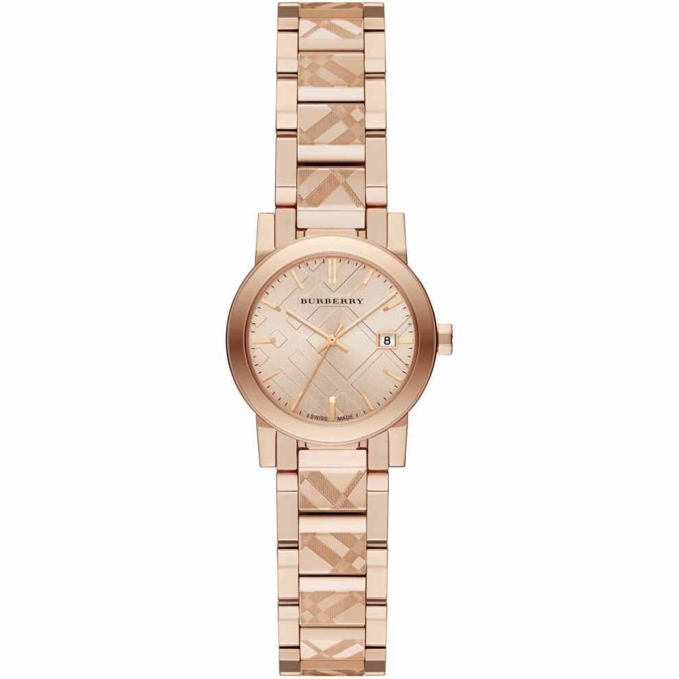 Burberry Bu9235 The City Rose Gold Tone 26Mm Case Ladies Watch Multicoloured