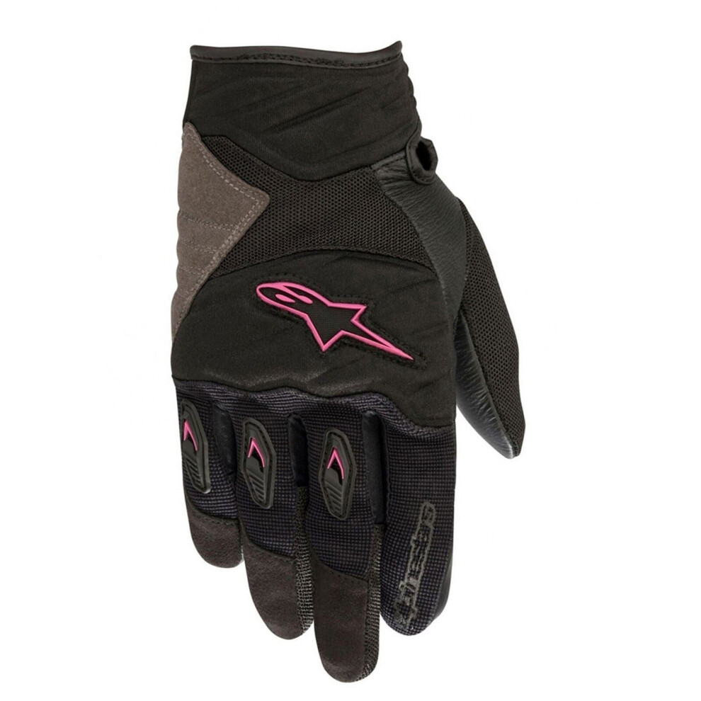 (S, Black-Fuchsia) Alpinestars Black-Fuchsia Stella Shore Womens Motorcycle Leather Gloves - S-image-OPC-P6H5PKN-NEW