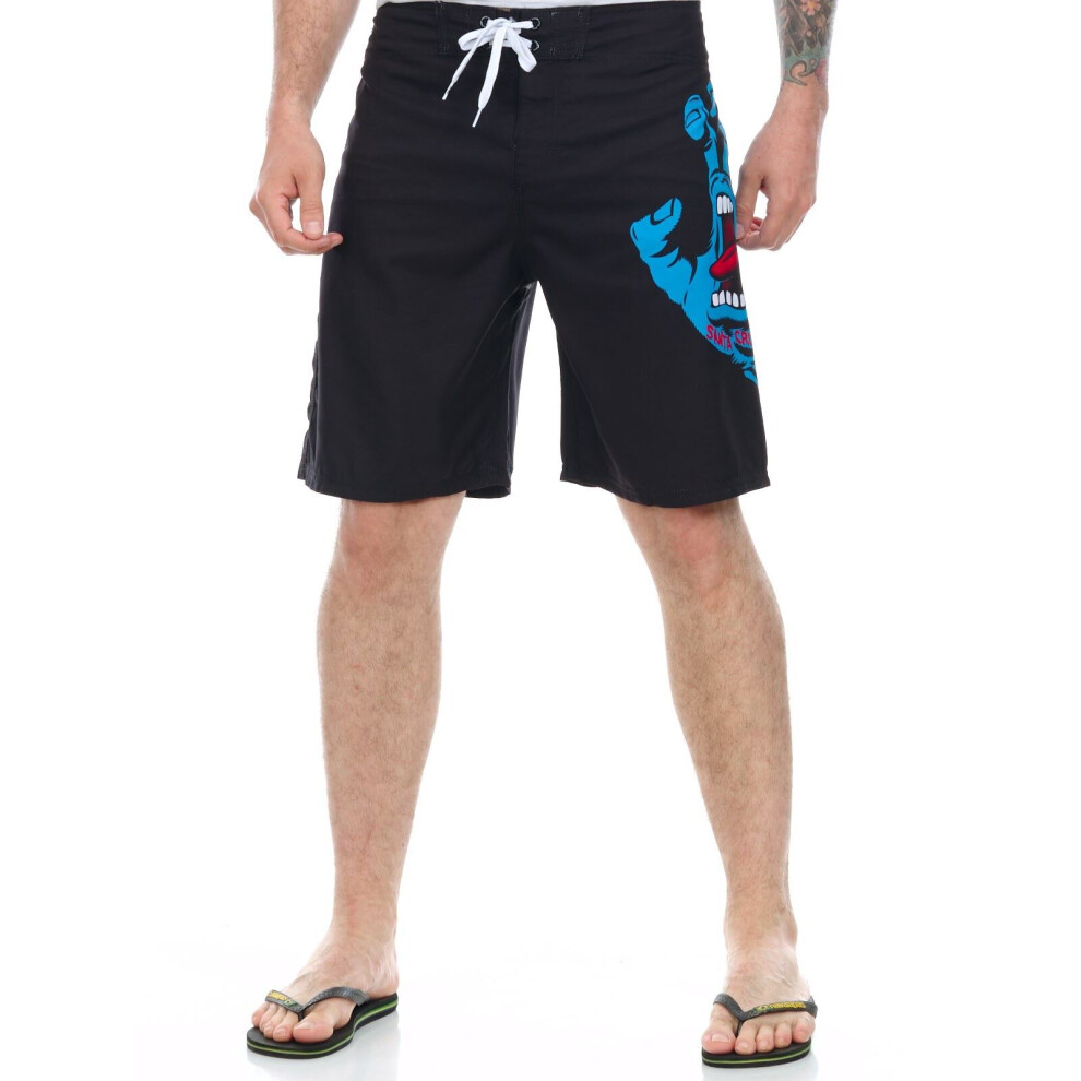 Santa Cruz Black Screaming Hand Boardshorts - 30" Waist