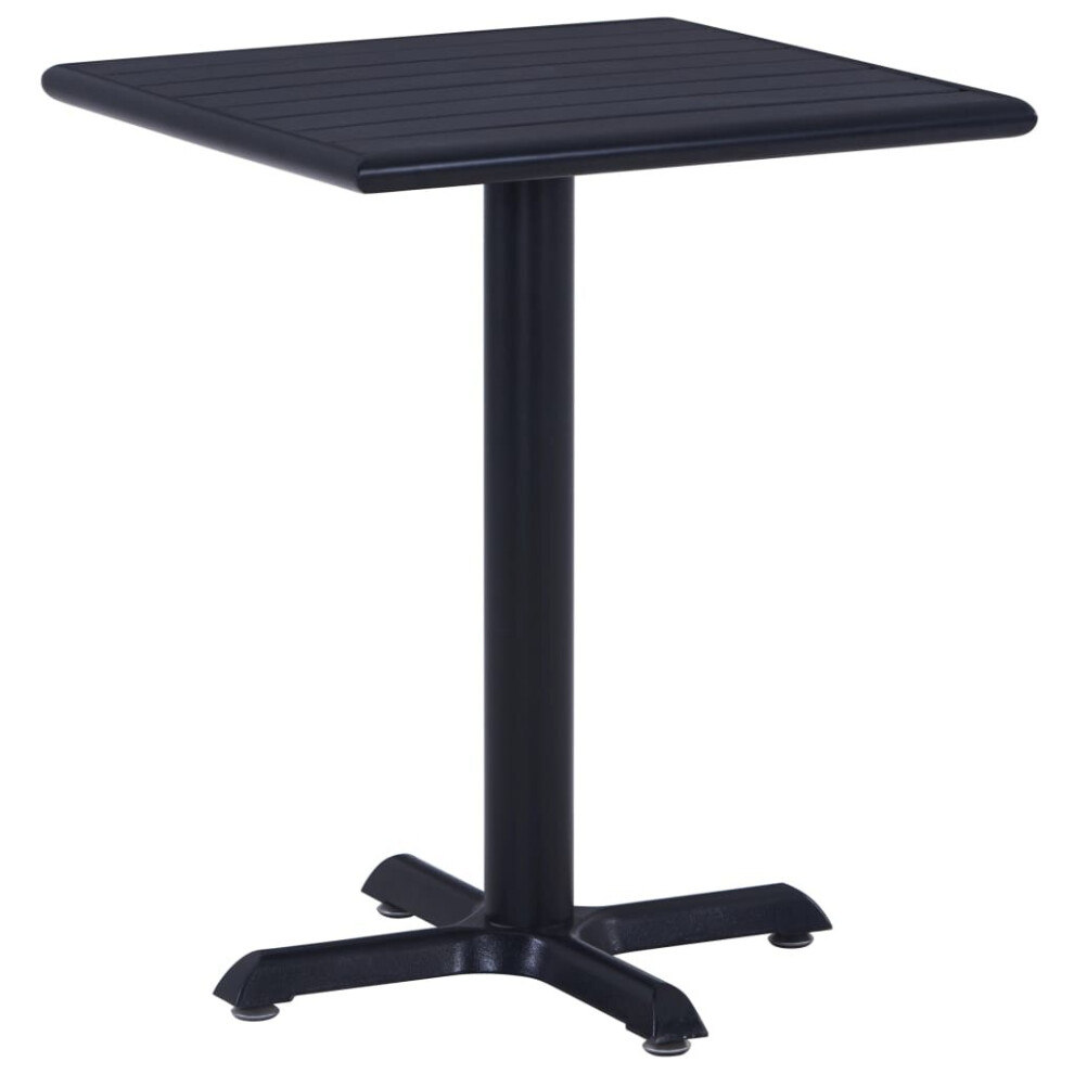 vidaXL Garden Table Black 60cm Cross Base Side Table Patio Bistro Dining Desk