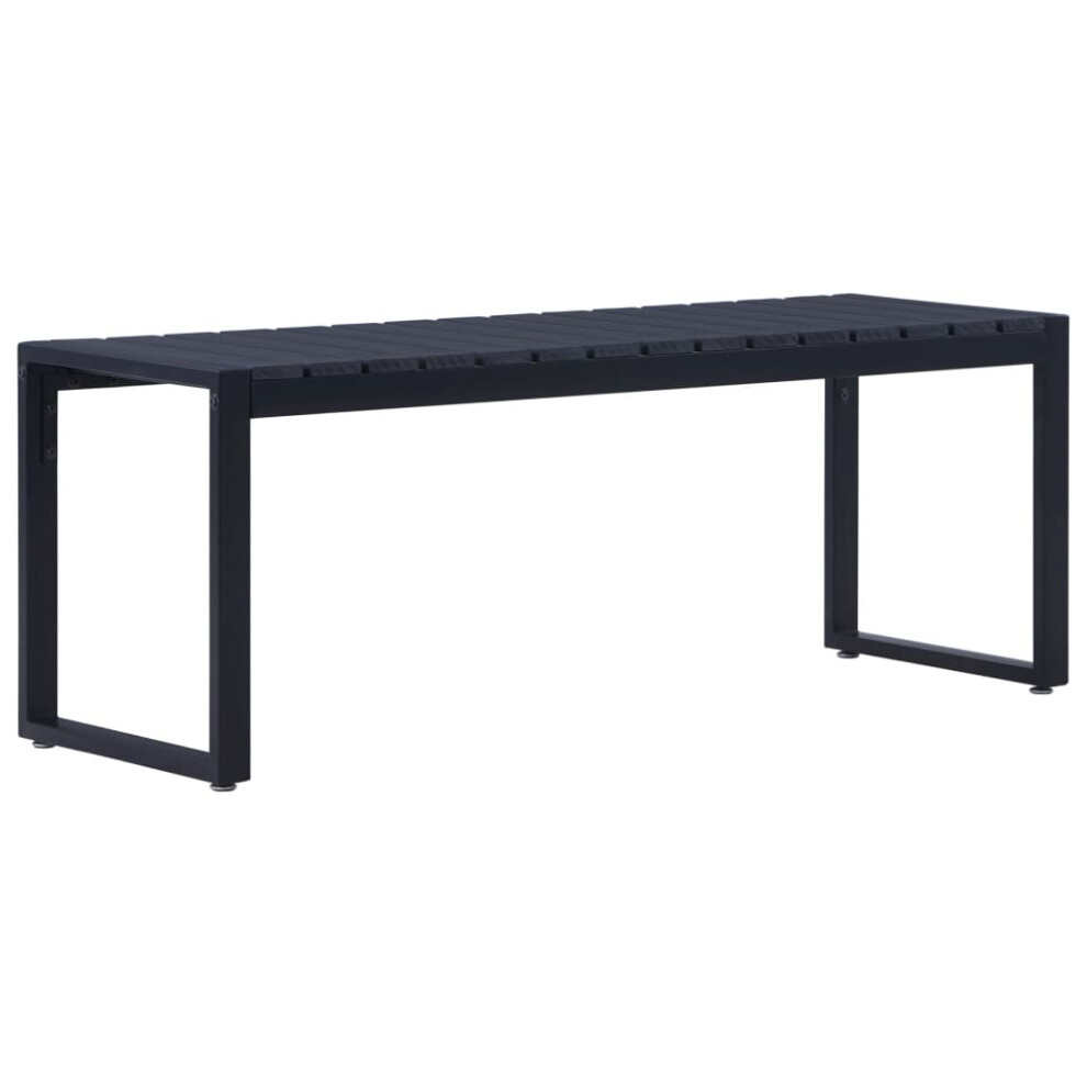 vidaXL Garden Bench 120.5cm PS Board Black Outdoor Seating Bench Lounge Seat