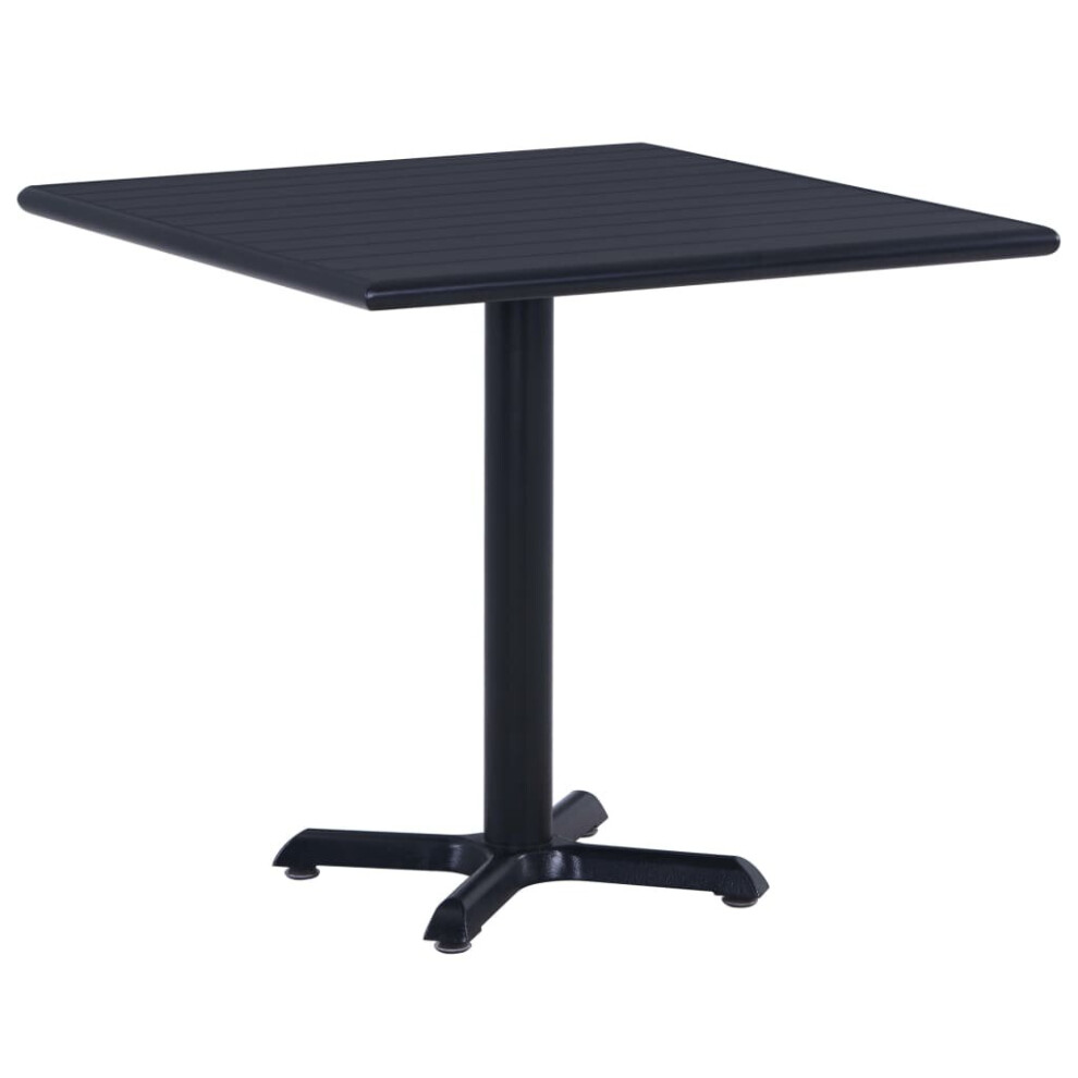 vidaXL Garden Table Black 80cm Cross Base Side Table Patio Bistro Dining Desk