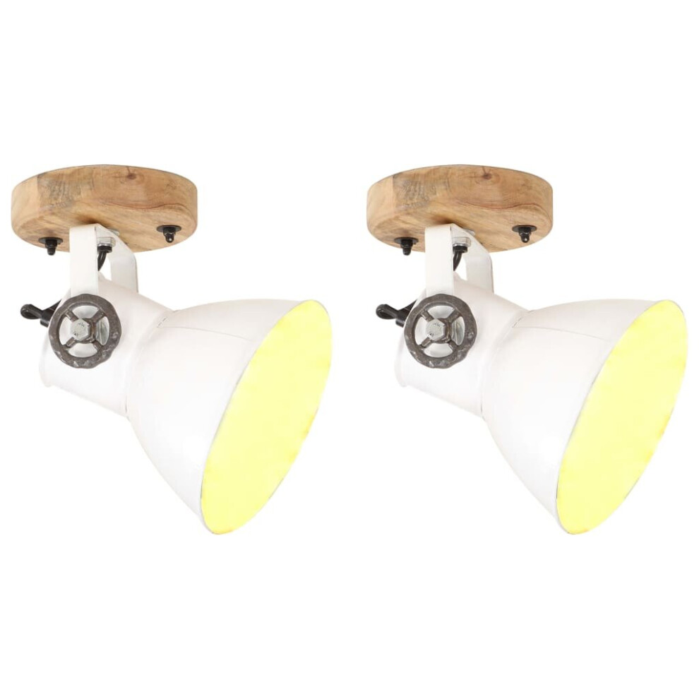 Vidaxl 2X Industrial Wall/Ceiling Lamps E27 Bedside Living Room White/Light