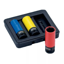 Conjunto de soquetes de impacto para rodas - BAHCO - BWSS12P3 - 17/19/21 mm - 3 peças - Proteção plástica