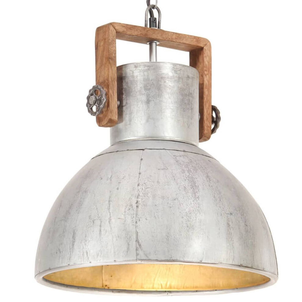 vidaXL Industrial Hanging Lamp 25 W Silver Round 40 cm E27 Ceiling Light Home