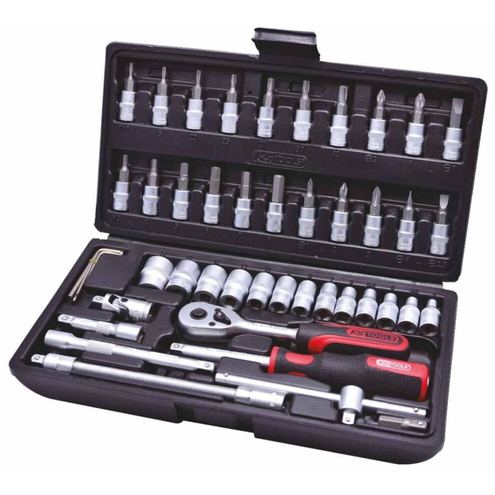 Ks Tools Classic 48 Piece Ratchet Spanner, Socket And Bit Set Kit Box 917.0648 4042146487129