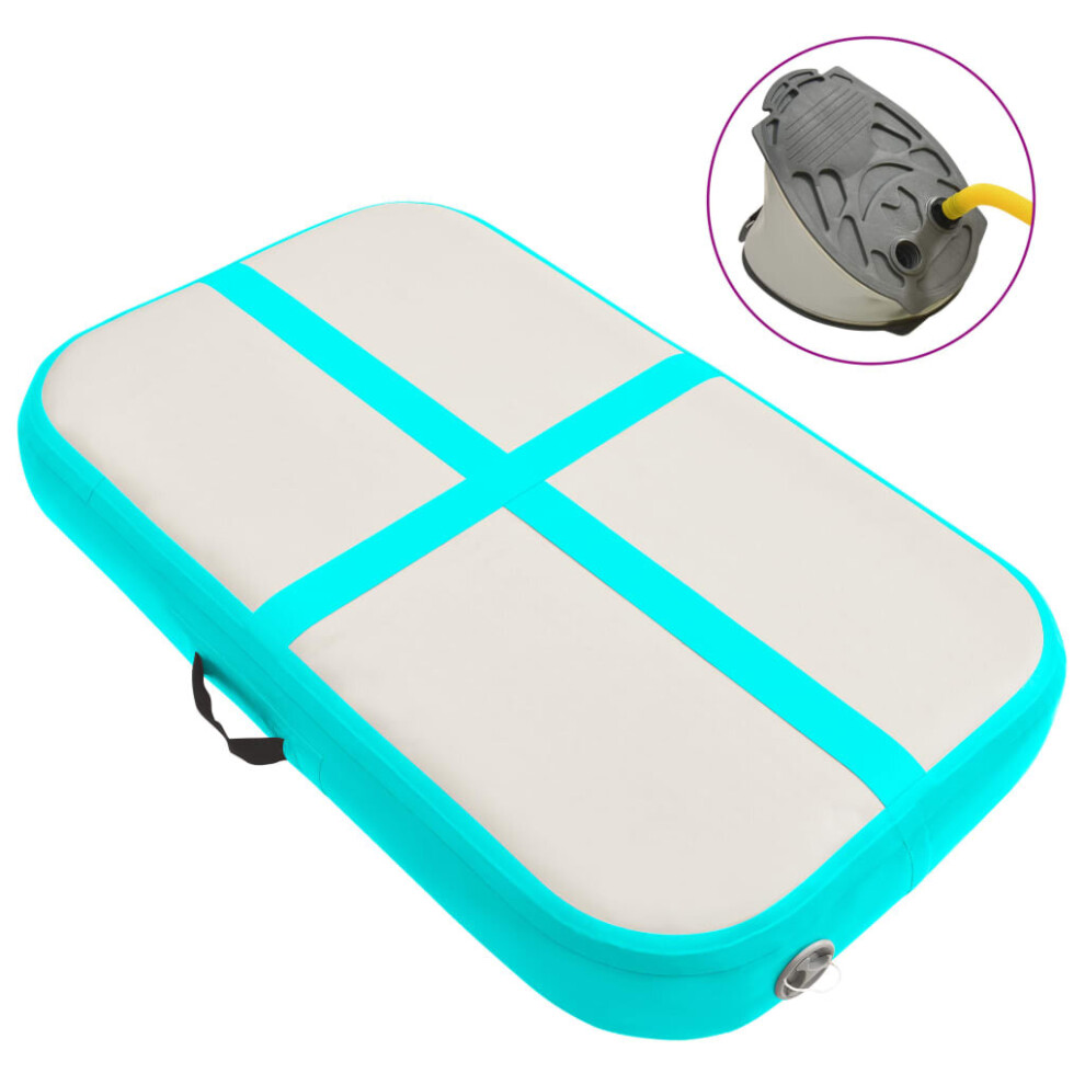 Vidaxl Inflatable Gymnastics Mat With Pump - Pvc, 60X100x10 Cm, Grey/Green (Code 92651)