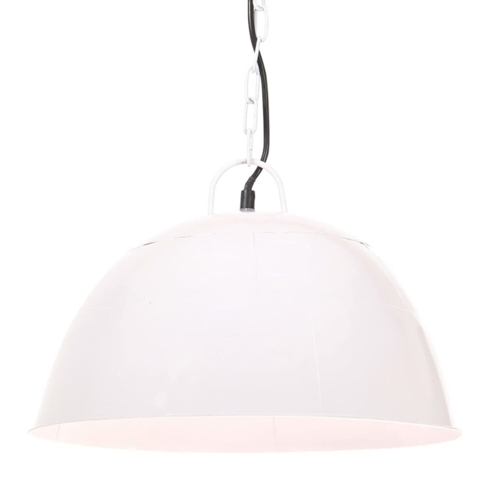 vidaXL Industrial Vintage Hanging Lamp 25 W White Round 41 cm E27 Ceiling