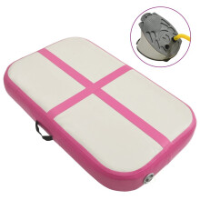 vidaXL Inflatable Gymnastics Mat with Pump 60x100x15 cm PVC Pink Exercise Mat