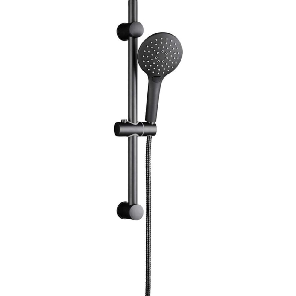 SCHÃTTE Shower Bar Set RAVEN Matt Black Adjustable Overhead Shower System Set-image-OPC-P6H5ZR5-NEW